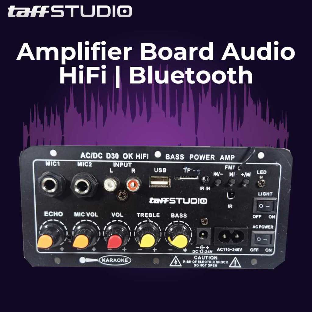 Taffstudio Papan Amplifier Bluetooth 12 Volt Mobil Audio Karaoke Usb Subwoofer Dc 12 24V D30
