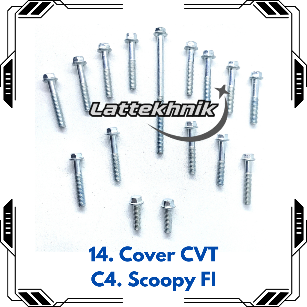 C4-14 Baut CVT Honda Scoopy FI Full Set / Baud CVT Honda Scoopy Fi Full Set