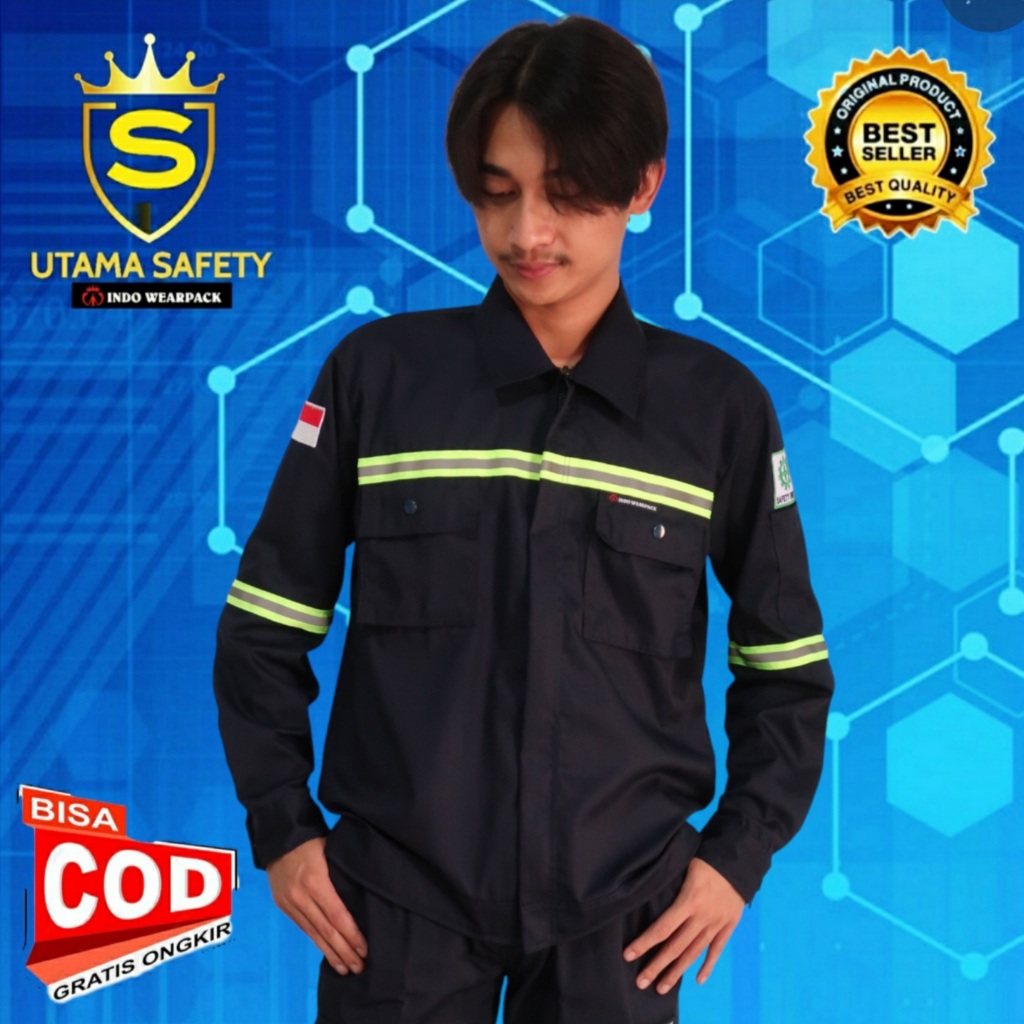BAJU WEARPACK SAFETY/BAJU KERJA RESLETING REFLECTOR WARNA 2,5CM