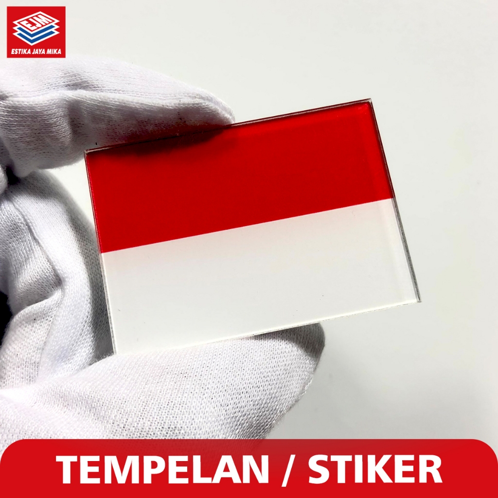 

(isi 02) Sticker Bendera Indonesia 3D Premium Akrilik timbul / sticker bendera Negara / stiker bendera dunia