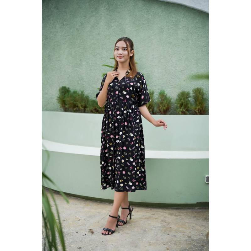 KAYRA BLACK SHANGHAI DRESS / DASTER TERBARU 2025 / DDASTER REMAJA / DASTER KEKINIAN / DASTER RAYON D