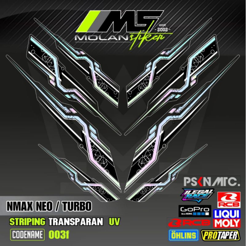Decal Sticker Striping Variasi Transparan Uv Nmax Neo & Nmax Turbo Yamaha Nmax 155 Neo S Nmax 155 Tu