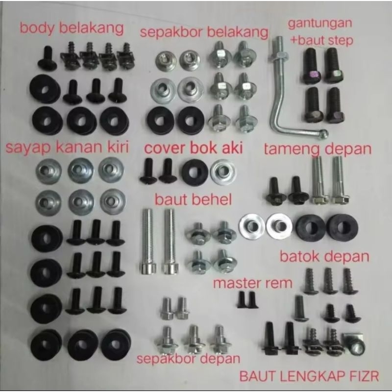 baut lengkap set full body fizr force 1 baut lengkap set full body fizr force 1