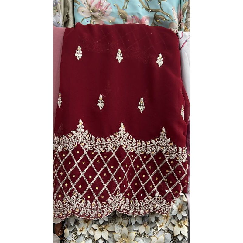 KAIN SARI INDIA PREMIUM UNTUK SET KURUNG WANITA IMPORT MALAYSIA