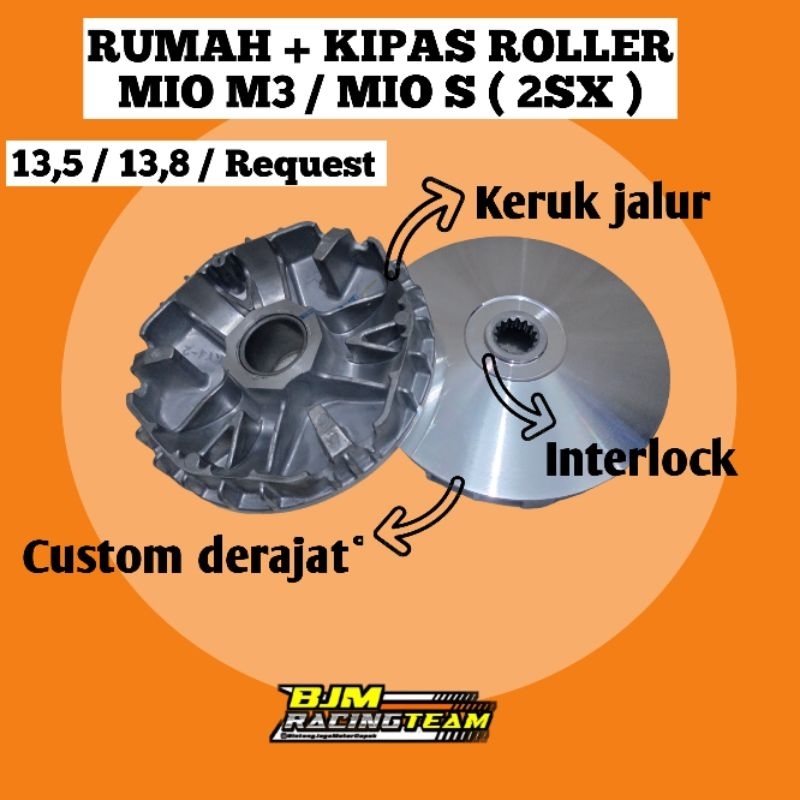 Rumah roller mio m3 custom bubut 13,5 13,8 puly custom