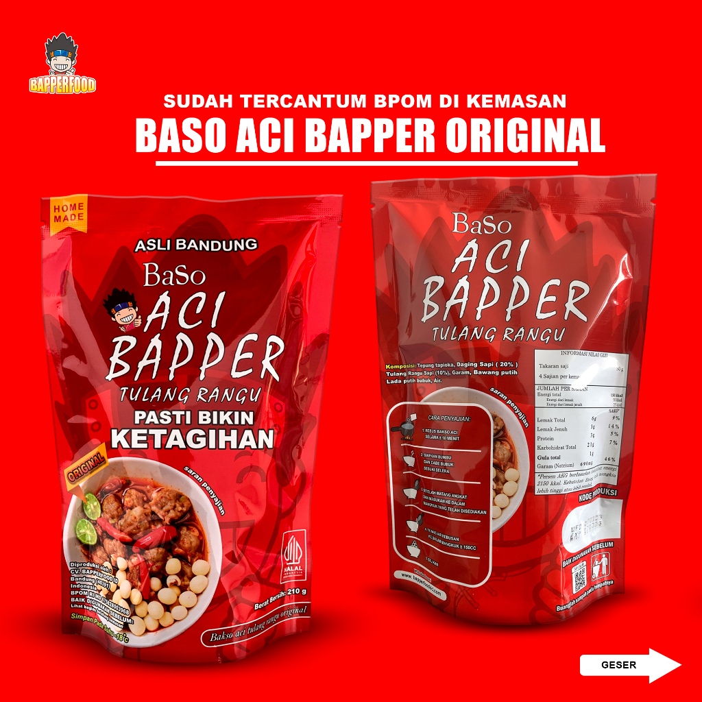 

BASO ACI BAPPER TULANG RANGU ORIGINAL / BASO ACI TULANG RANGU BAPPER