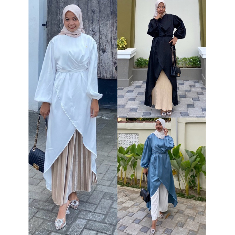 Aurora Dress - Limited stock, Tunik Dress Cantik, simple dan elegan yuk keburu kehabisan