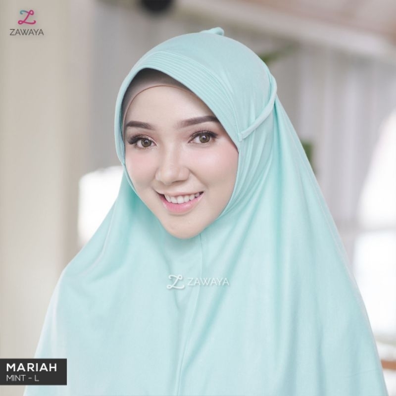 Jilbab Kaos Zawaya - Mariah Jumbo Size - Ringan & Adem | Tali Kepala Praktis | Desain Syar'i Trendi