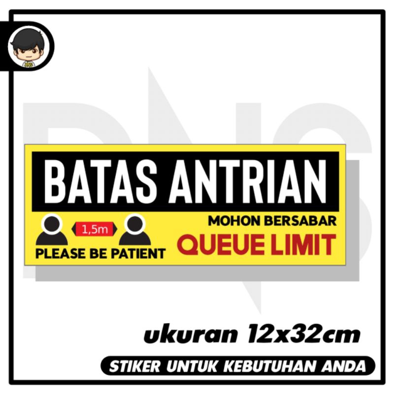 

Stiker batas antri untuk supermarket mall kantor sticker rambu