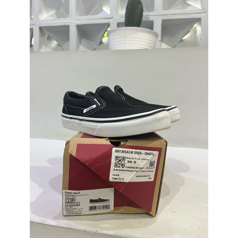 Vans Slip On Kids Black White Second