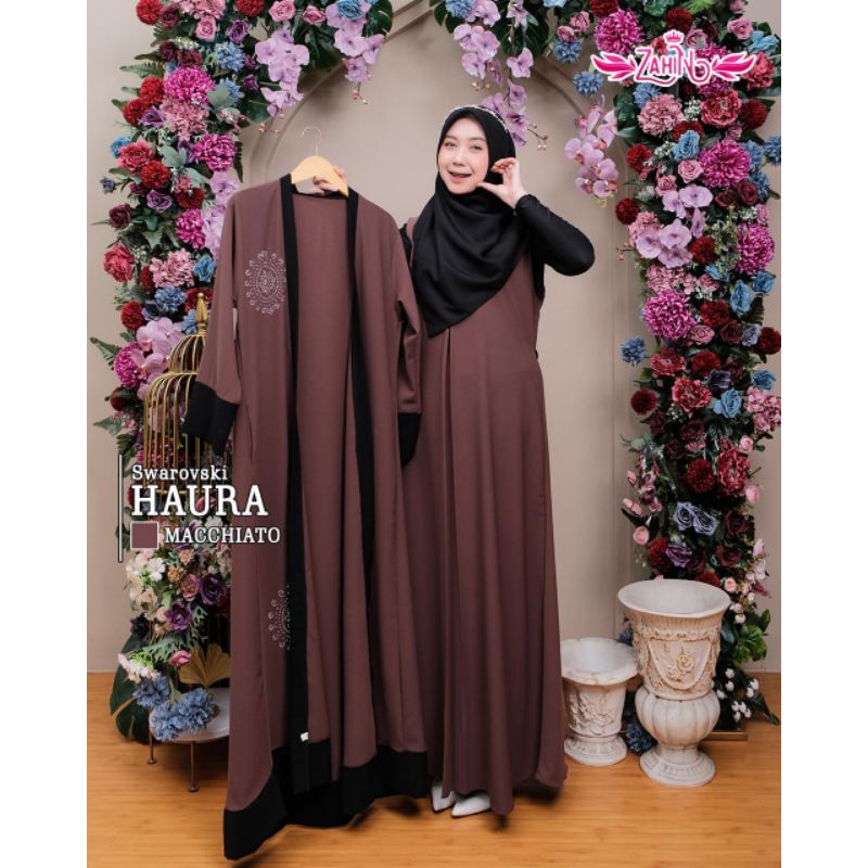 HAURA ABAYA SWAROVSKI by ZAHIN / GAMIS HAURA / ABAYA HAURA / GAMIS OUTER LEPAS PASANG / ABAYA OUTER 