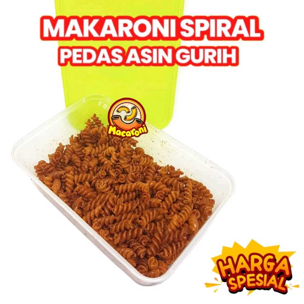 

Makroni Spiral Cikruh Pedas Daun Jeruk / Makroni Cikruh Cemilan Food Snack Isi 1 KG