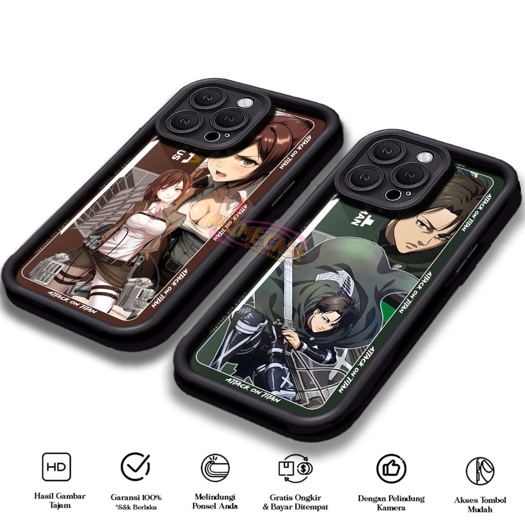 Case OPPO A1K A1 PRO 5G A3S A3X 4G A3 5G 2024 A3 PRO 5G 2024 Anime Cae Motif AOT Casing Hp 2D Glossy