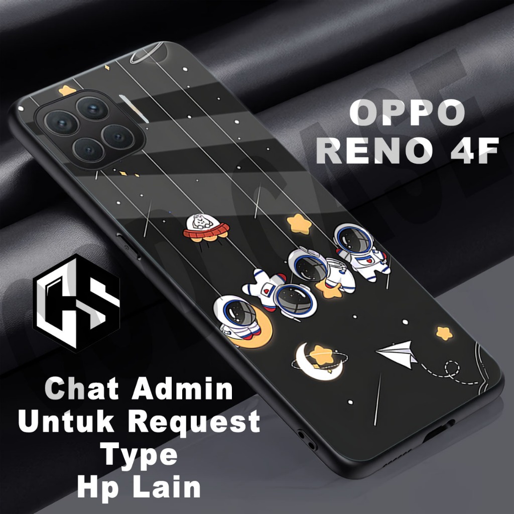 (COD 122) Softcase glossy kilau untuk type Hp OPPO RENO 4F / Motif Nasa/case oppo reno 4f/casing opp