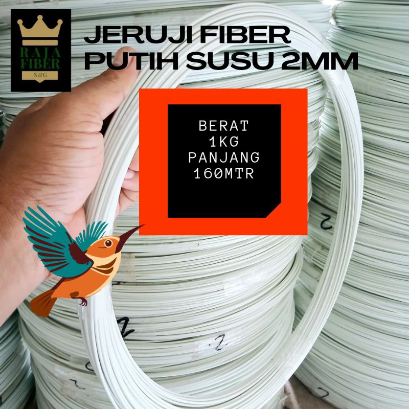 RUJI-JERUJI FIBER PUTIH SUSU 2MM 1KG