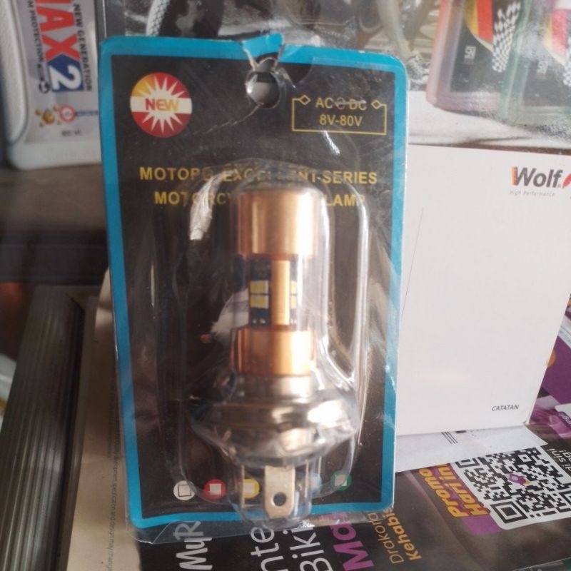 bohlam lampu depan led putih motor vixion byson verza scoopy fino