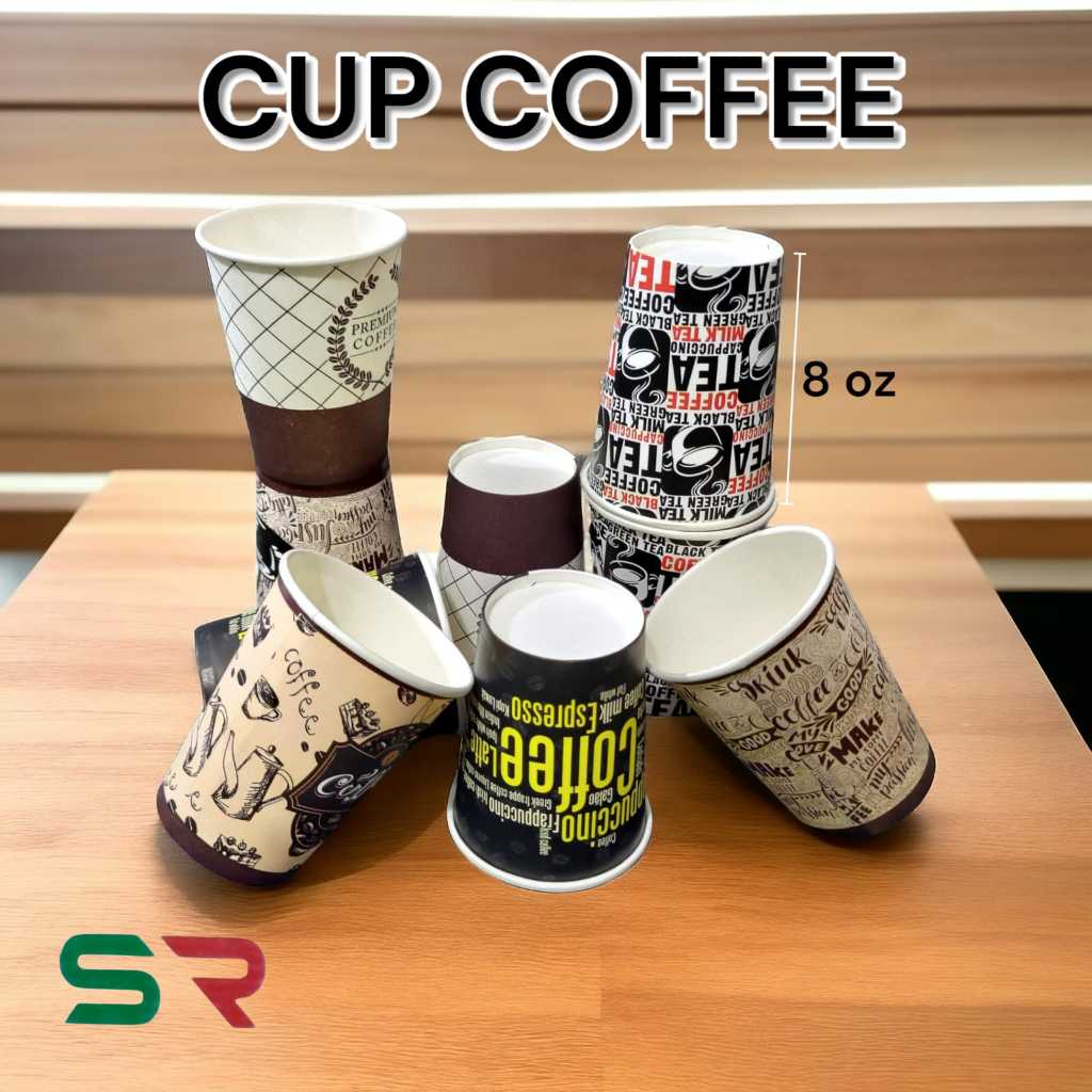 Gelas Cup Motif 8 Paper Cup Anti Panas AGPS