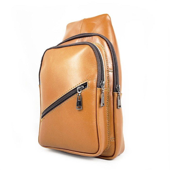 Tas Selempang Pria Kulit Pull Up / Waist Bag ZHR 100% Kulit Asli Sapi Garut