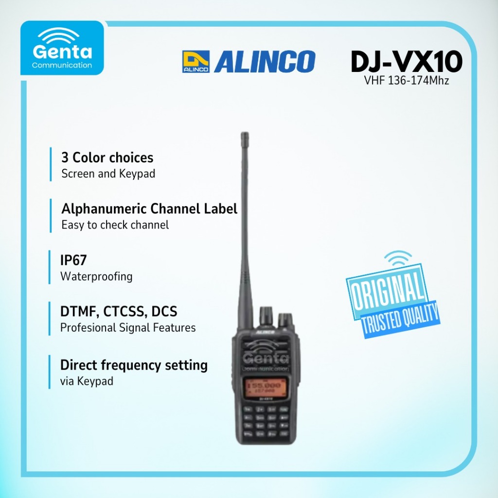 HT ALINCO DJ VX10 / ALINCO DJ-VX10 VHF 136-174Mhz GARANSI BARU ORIGINAL TERMURAH