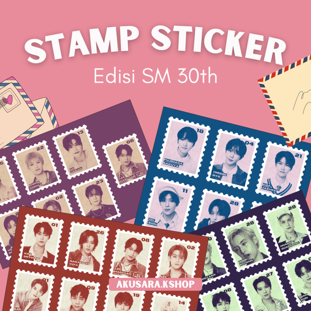 STICKER STAMP KPOP NCT DREAM NCT 127 WAYV NCT WISH SM EDISI 30th ANNIVERSARY SM ENTERTAINMENT