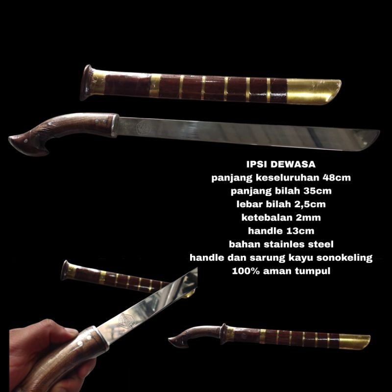 golok silat ipsi 100% tumpul anak remaja dewasa