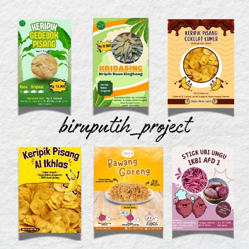 

stiker makanan / stiker snack /stiker jajanan / stiker hampers / stiker kue bisa custom