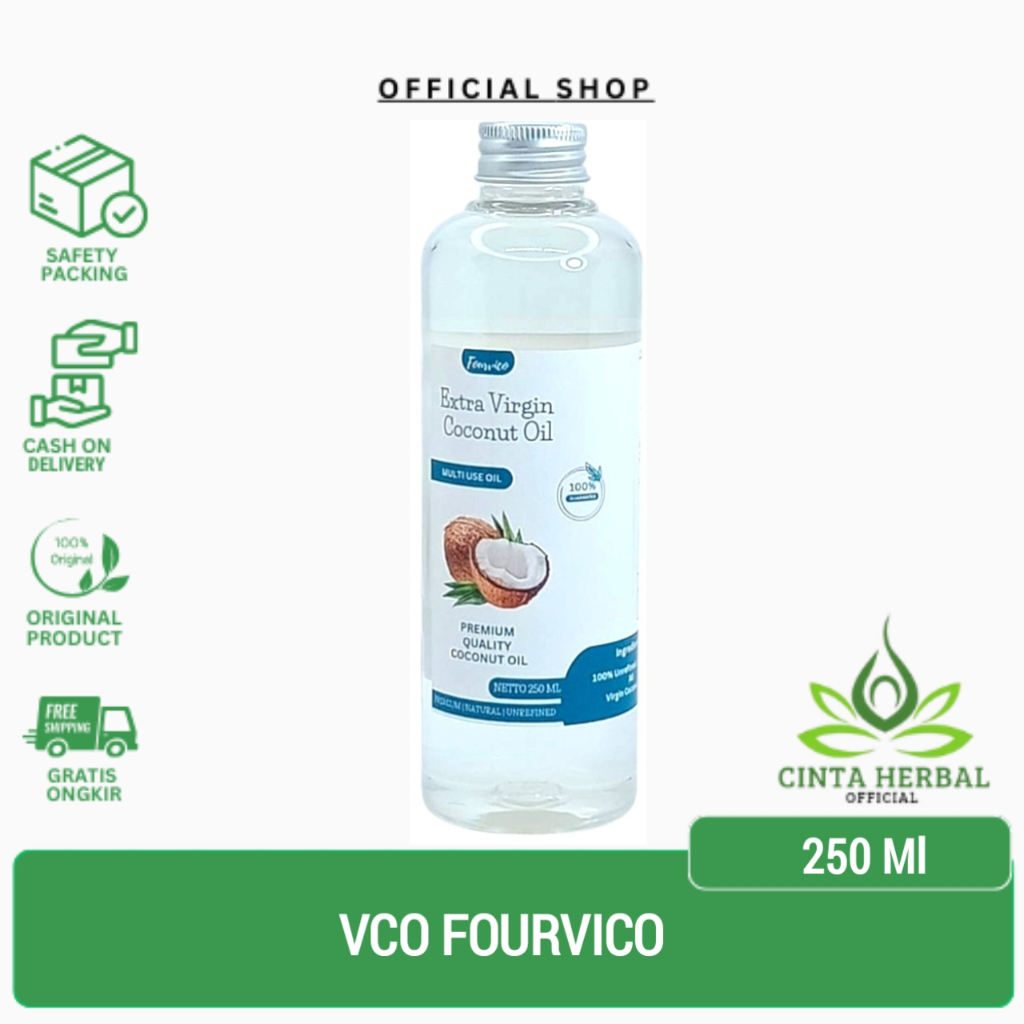 

Minyak VCO Fourvico 250 Ml | Extra Virgin Coconut Oil Fourvico | VCO Minyak Kelapa Murni