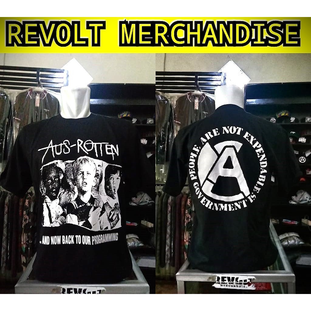 kaos AUSROTTEN (progamming), T-shirt ausrotten, kaos band luar negeri, kaos band punk