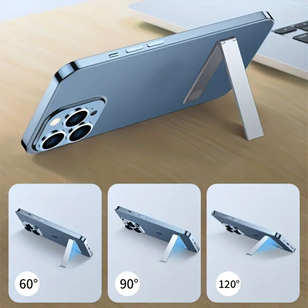 Phone Stand Holder HP Metal Aluminium Lipat Tekuk Tipis Slim 60/90/120 derajat Invisible Mini Phone 