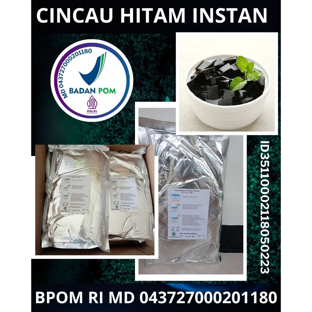 

Cincau Hitam Instan, Cincau Hitam Powder Kemasan Aluminium Foil 1 Kg