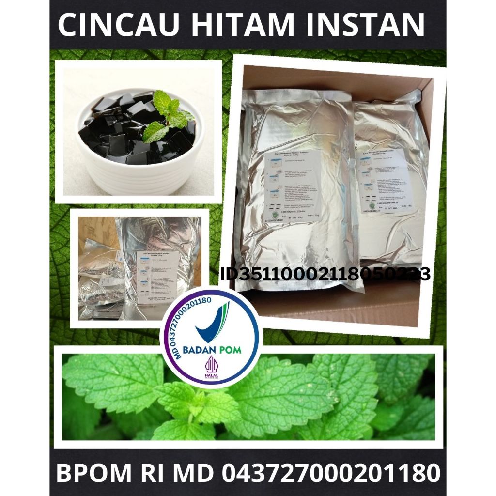 

TERSEDIA Cincau Hitam Instan, Cincau Hitam Powder Kemasan Aluminium Foil 1 Kg