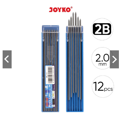 

1 lusin isi 12 tube Pencil Lead Isi Pensil Mekanik Joyko PL-11 2B 2.0 mm