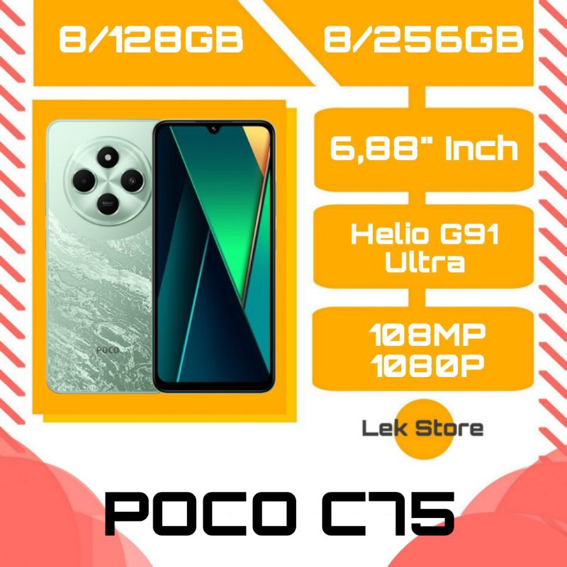 POCO C75 RAM 6/128GB, 8/256GB - GARANSI RESMI - FREE AKSESORIS - SMARTPHONE - HANDPHONE