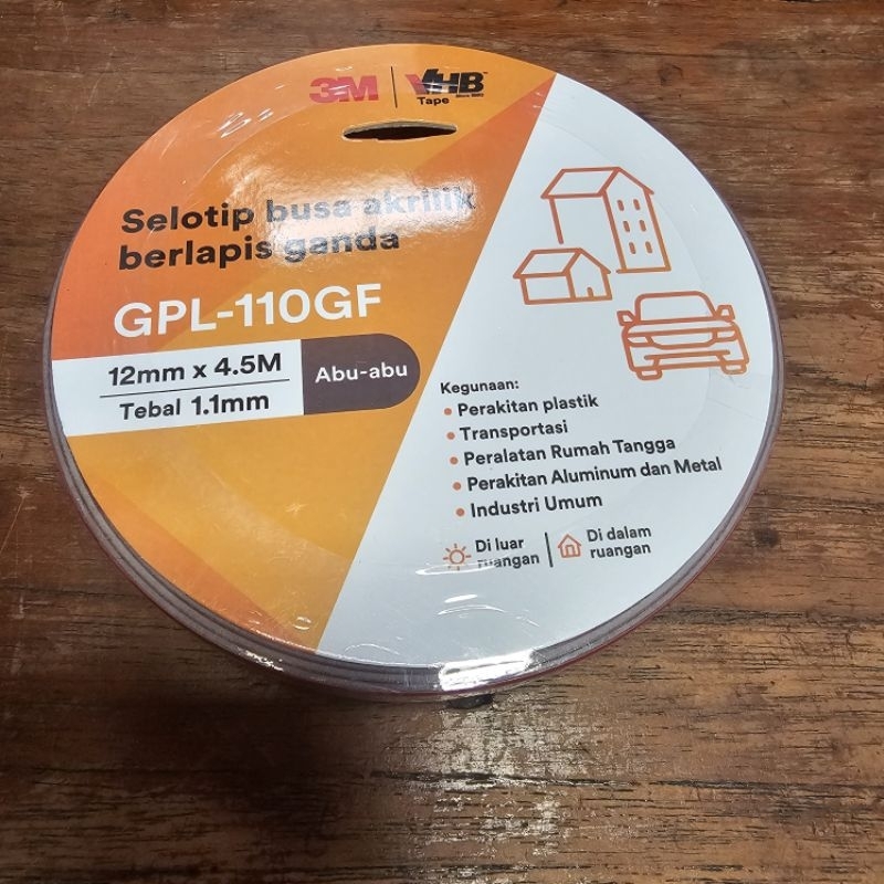 

Double tape dobel VHB 3M original 12mm x 4,5 m tebal 1.1mm