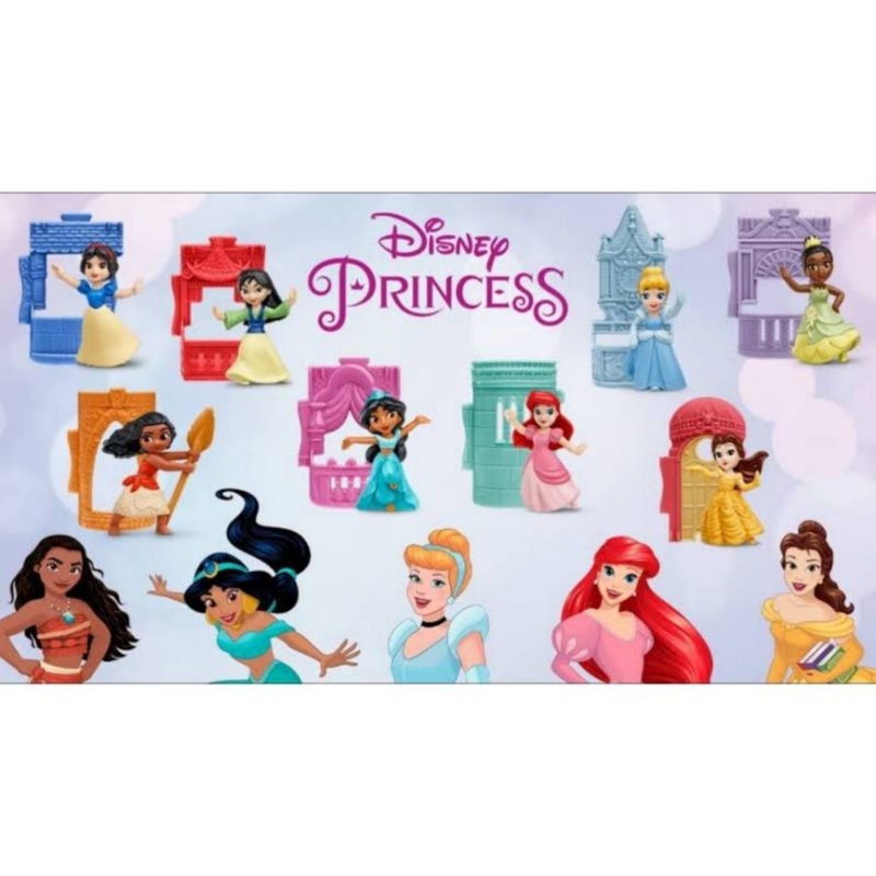 Mainan McD Happy Meal USA Disney Princess Set Complete 2021