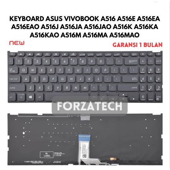 KEYBOARD ASUS VIVOBOOK A516 A516E A516EA A516EAO A516J A516JA A516JAO A516K A516KA A516KAO A516M A51