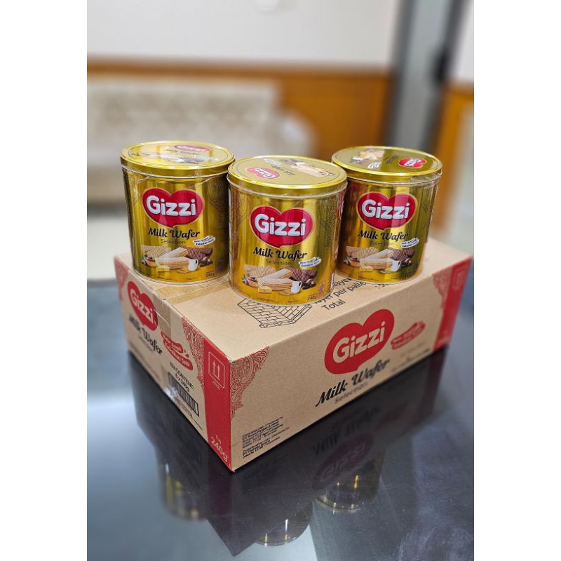 

Gizzi Milk Wafer Selection 240gr Biskuit Kaleng