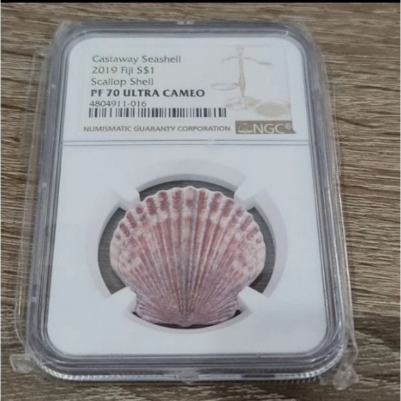 NGC PF 70 2021 Fiji 1 dollar silver castaway seashell scallop shell perak