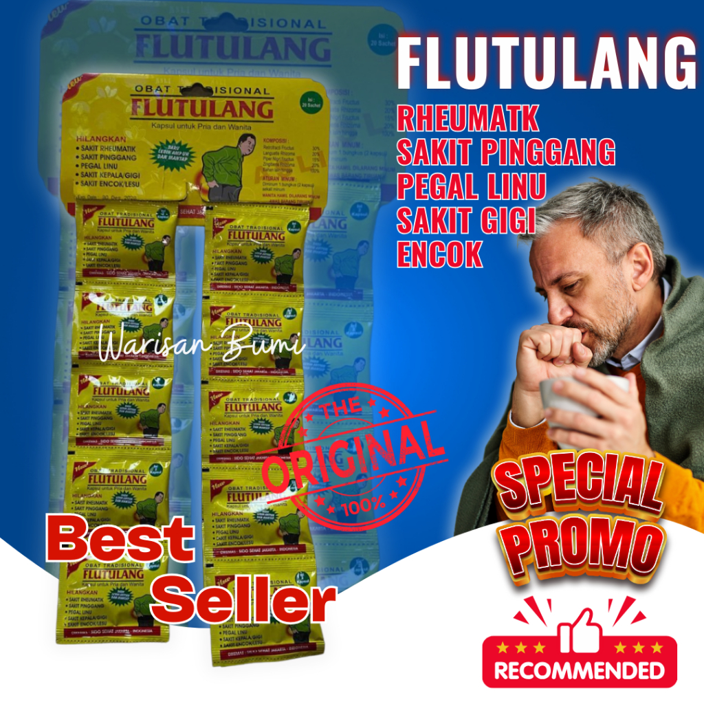 

Kapsul Flu Tulang Sakit Pinggang Original Isi 20 Saset Rematik Pegal Linu