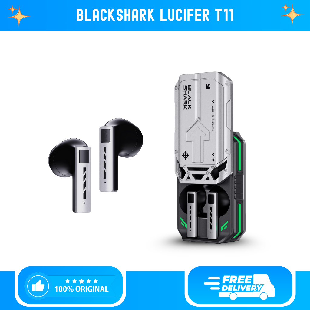 Black Shark Lucifer T11 TWS Bluetooth 5.3 Low Latency Up To 30 Jam Headset Bluetooth