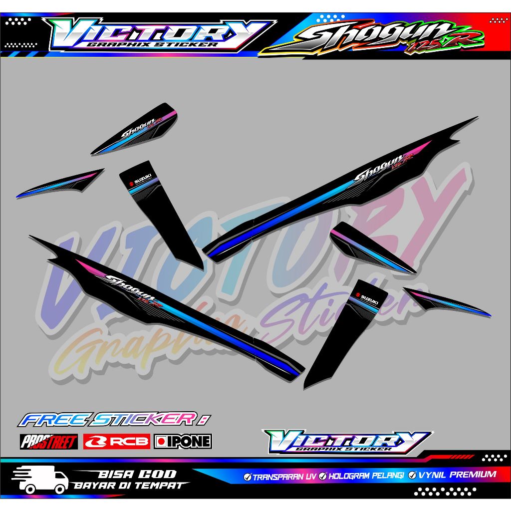 STRIPING VARIASI SUZUKI SHOGUN 125R / STICKER LIST VARIASI MOTOR SHOGUN 125 R