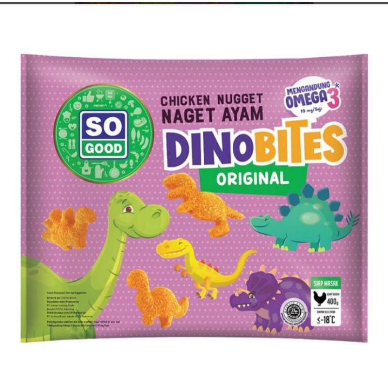 

So Good Naget Ayam Dino Bites Original 400 g - only sameday dan instan