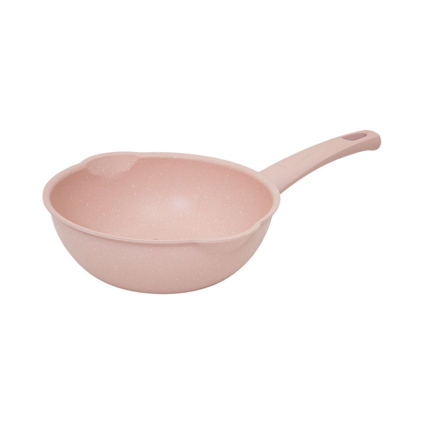 Cooking Color Wajan Penggorengan Wok Marble Kay 20 cm Warna Pink Hijau