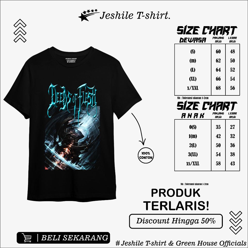 Kaos Metal / Baju metal band/edisi deeds of flesh Private Judgment Day / T shirt Metal / Kaos Band /
