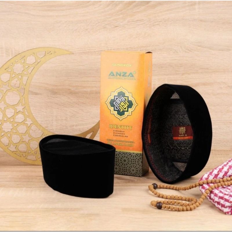 Peci Anza Hitam AC | Songkok Hitam Anza Kyai Anwar Zahid Original (Identity)