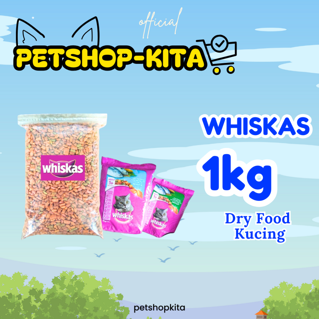 whiskas repack 1kg makanan kucing kering whiskas