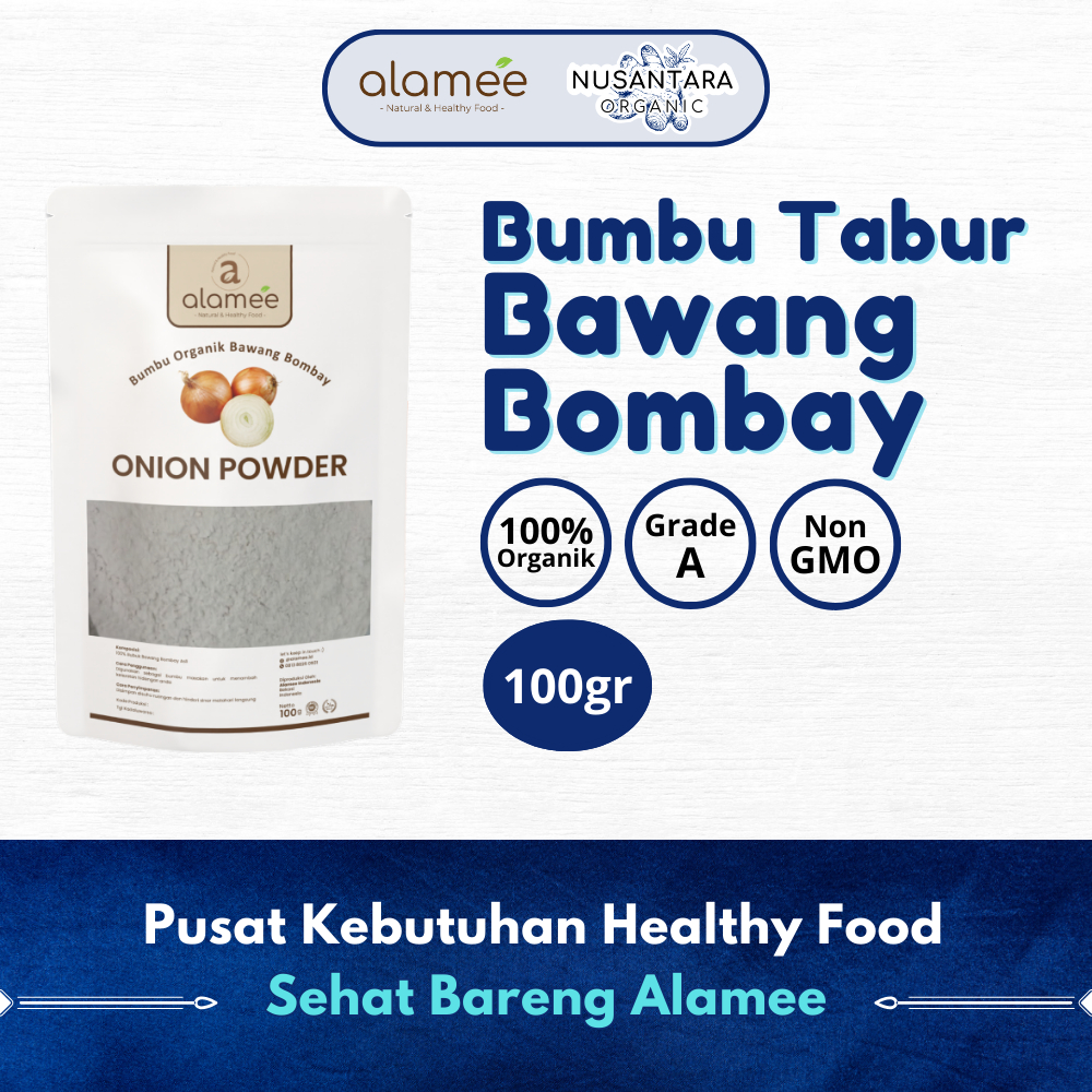 

ALAMEE 100gr Bawang Bombay Bubuk Onion Powder Ground Spice Bumbu Bombai Dapur Organik Tanpa Campuran