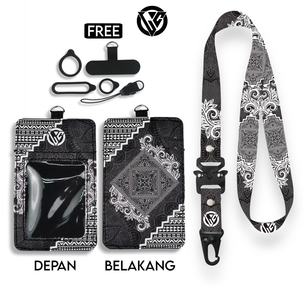 

LC.ID Lanyard Id Card Holder Leather Printing UV Tali Lanyard Holder Kulit Printing - Ethnic Series V1