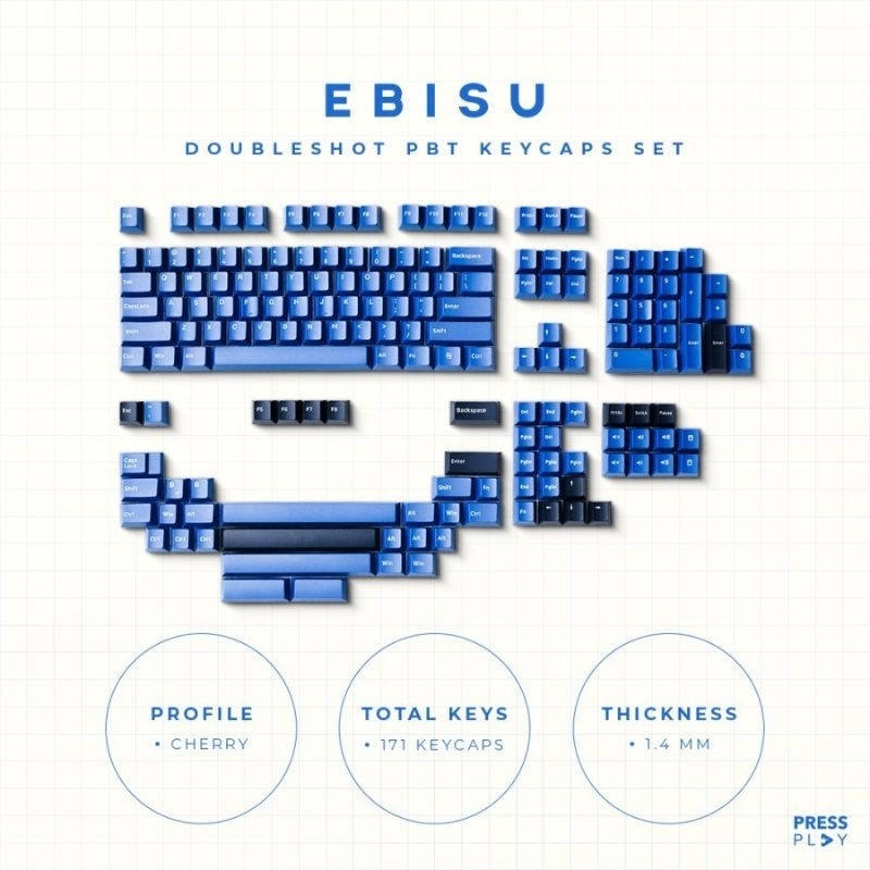 press play ebisu keycaps cherry profile