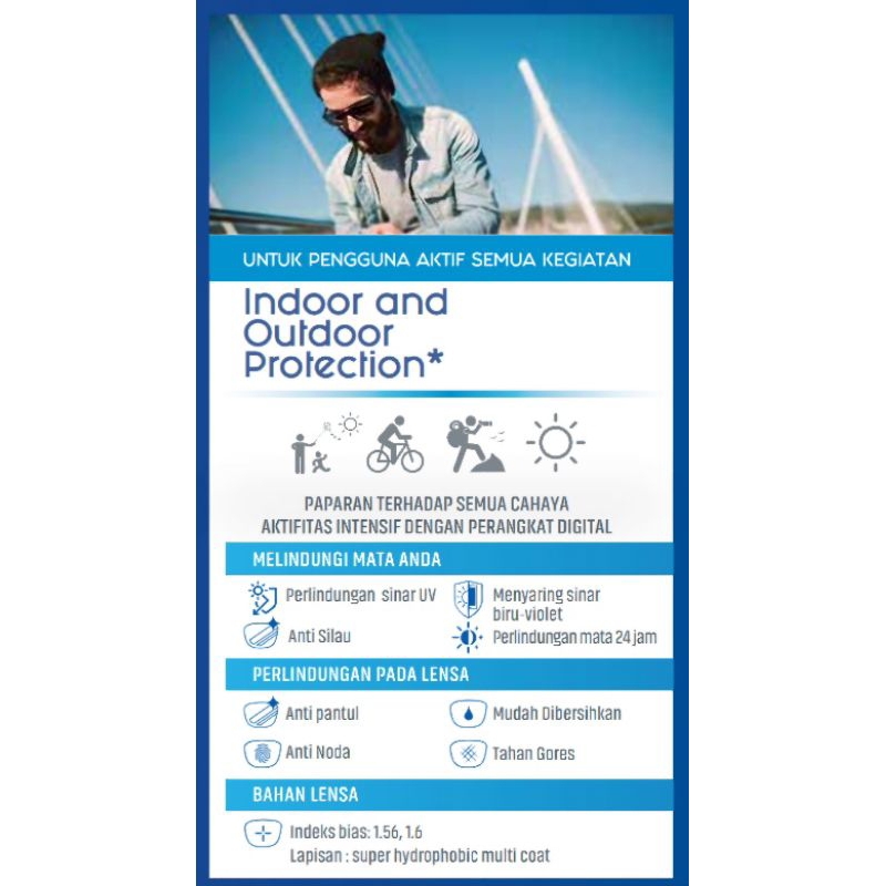 Essilor Elements Indoor & Outdoor Protection Bluechromic